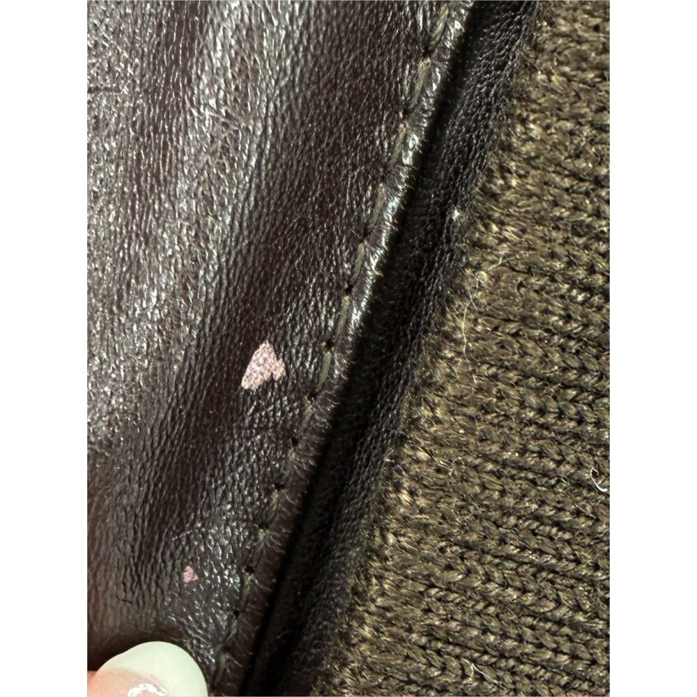 Members Only Men's Chocolate Brown Leather Bomber Jacket 42 - Picture 4 of 16